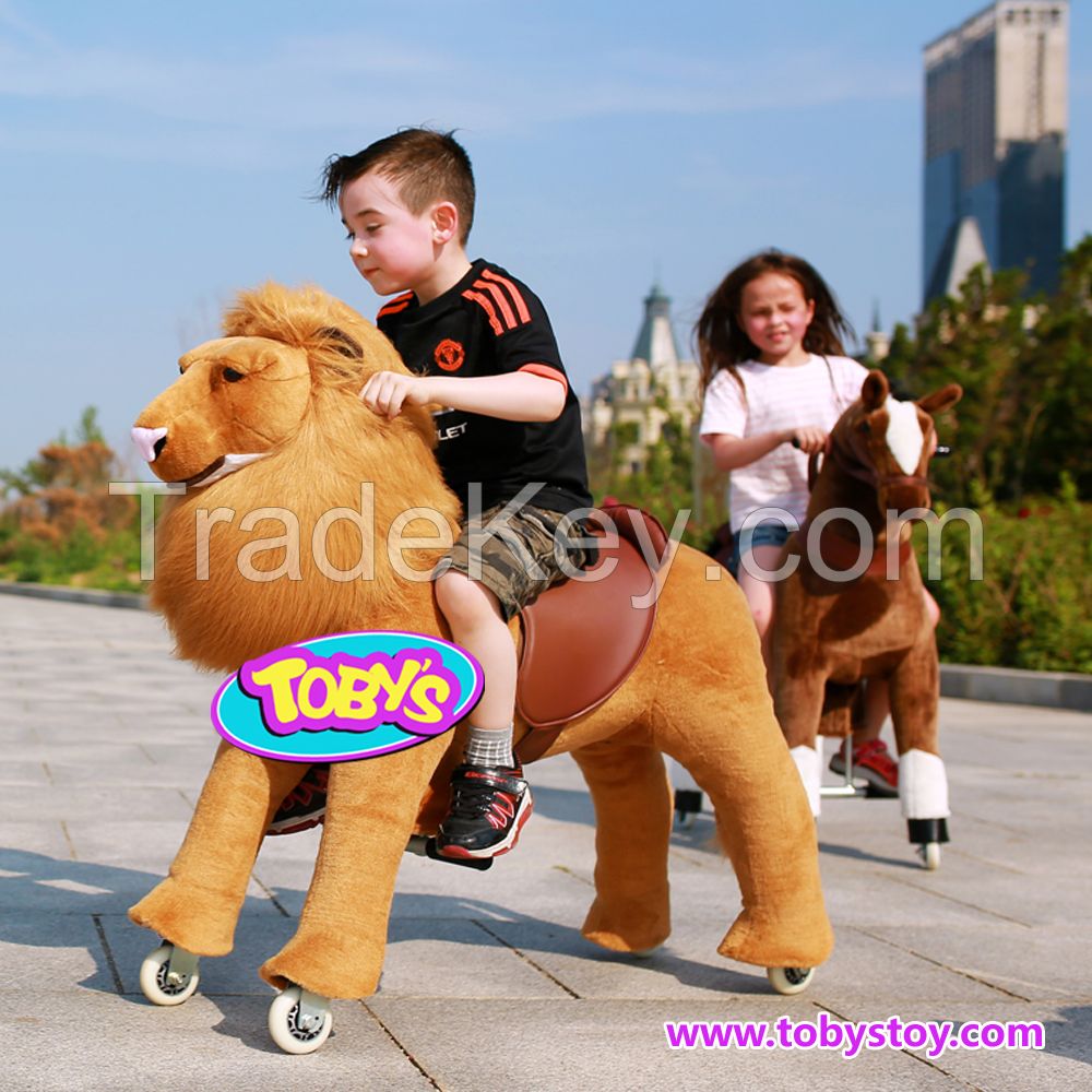 Amusement park walking horse toy, mechanical ride on horse toy