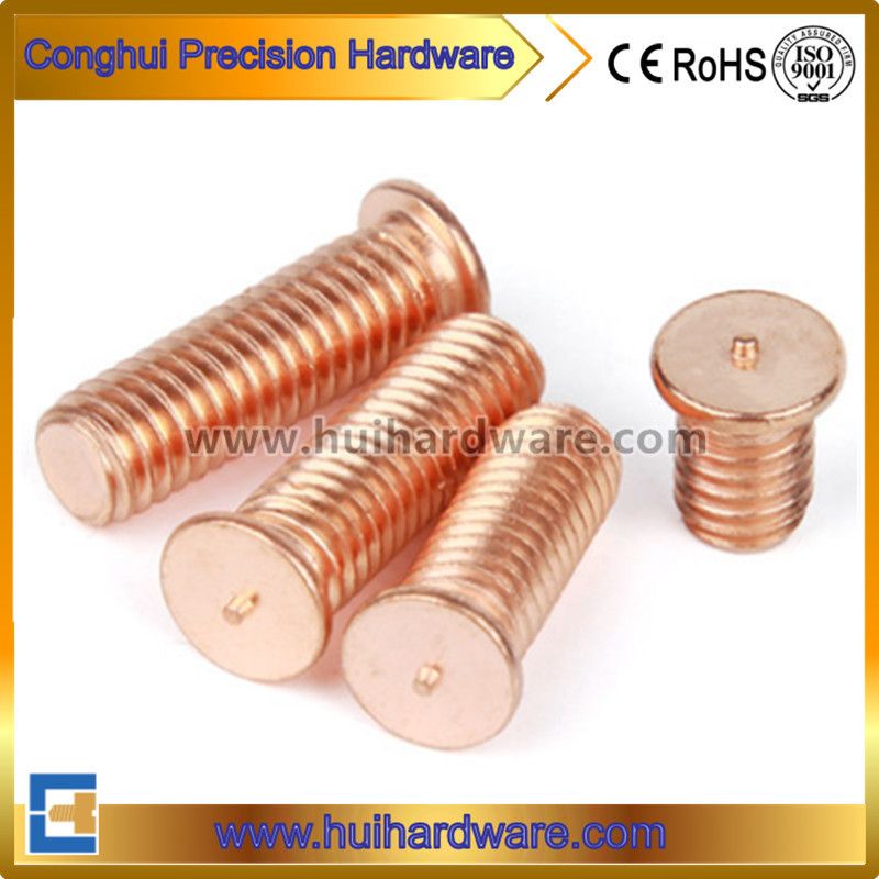 Carbon Steel Copper Plating Threaded Weld Screw