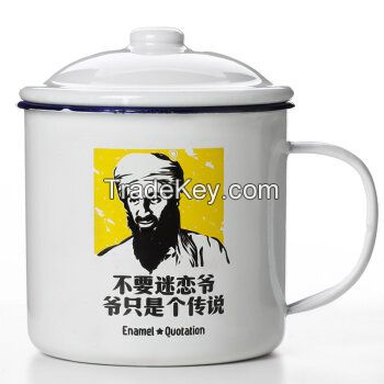 Enamel mug,enamel coffee mug with cover