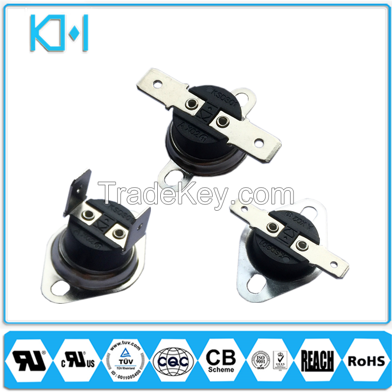 Quality Thermostat thermal sensor bimetal temperature thermostat .Heating pads water heater Parts from quality exporters