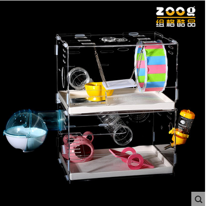 Eco-friendly feature Acrylic crystal   hamster cage, house, home, carrier