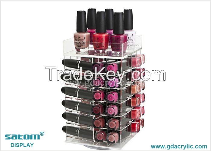 Clear Clarity 360 Degre Free Rotating Acrylic Lipstick Tower / Lipstick Tray