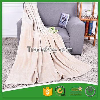 Plain flannel fleece throw super soft blanket