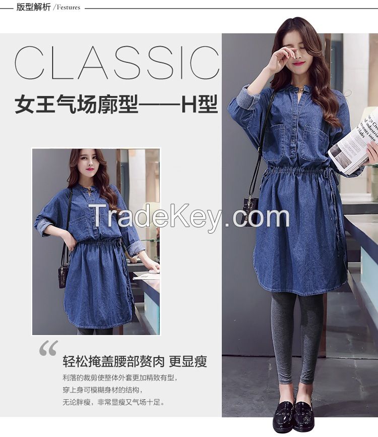 2016 chun xia han edition dress son ink printed on the new dress