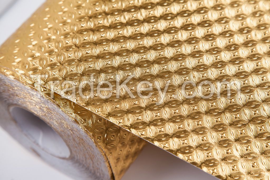 Factory price wholesale Embossed Metal waterproof self adhesive paper