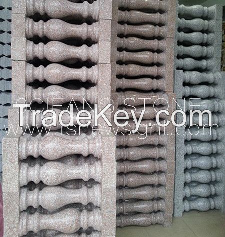  G681, Pink Granite Balustrade, Stair Handrail, Arc Post for Villa, Garden, Balcony