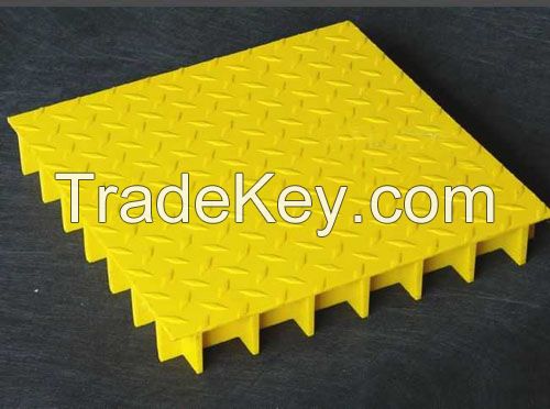 Grit top rectangular FRP grating