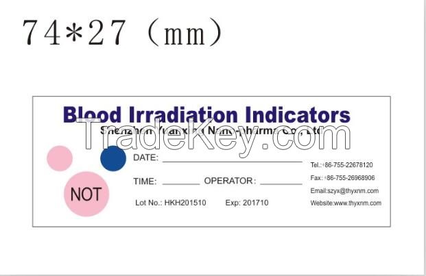 quality blood irradiation indicator label