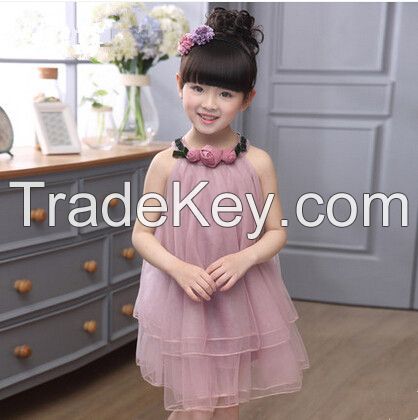 High Quality New Model Children Custom Clothing Child Girl Dress Boutique Clothing Floral Border Girls birthday Dresses from