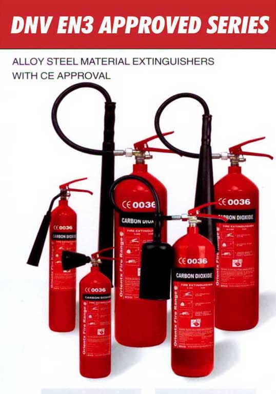 EN3/BSI approved CO2 fire extinguishers