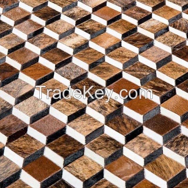 Rubic Brown Geometric 3D Rug