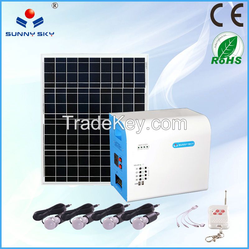 CE RoHs mini solar portable system solar panel kits solar power system for home