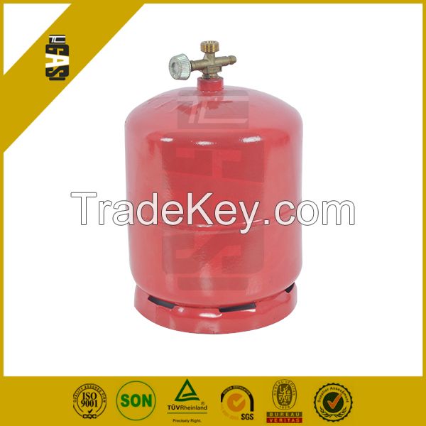 Empty Gas Refillable 3kg Cooking Steel Lpg Cylinder