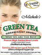 Green Tea Organically Grown 8 oz  HIGH Antioxidant Levels