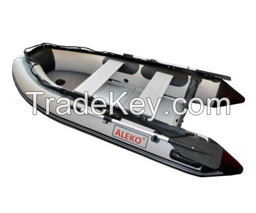 7 Person Raft Boat 13.8ft with Aluminum Floor Fishing ALEKO Inflatable Boat Grey 