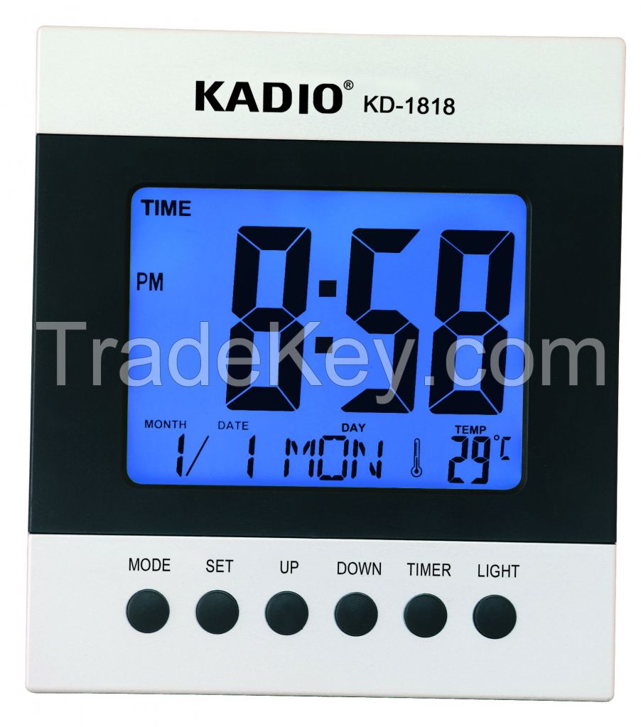 Digital Clock Wall Clock Desk Clock LCD Clock WITH CALENDER KD-1818