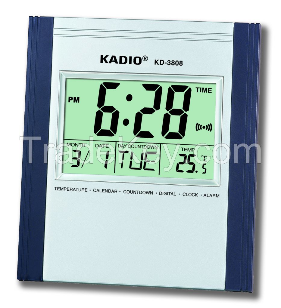 Digital Clock Wall Clock LCD Clock WITH CALENDER KD-3808