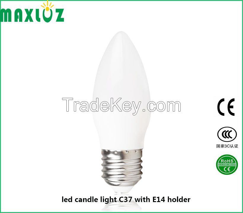 3w led candle light plastic+aluminum