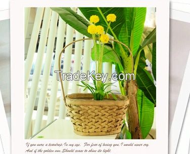 small oval wood chip flower basket