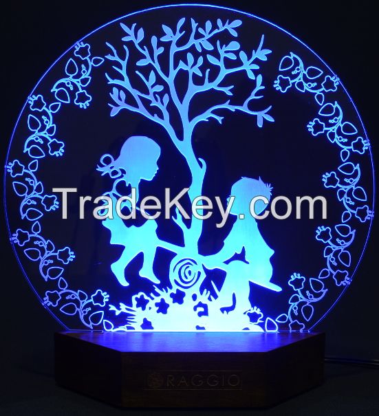 artistic engraved acrylic led lighting