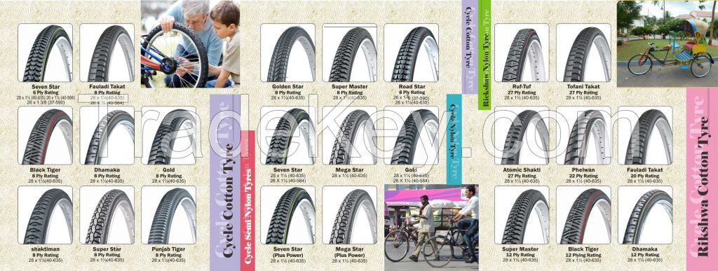 Bicycle tyres, motorcycle tyres