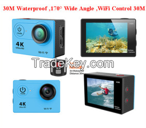 Gopro Hero3 Style 4k WiFi Sport Camera with Wrist Remote Controller