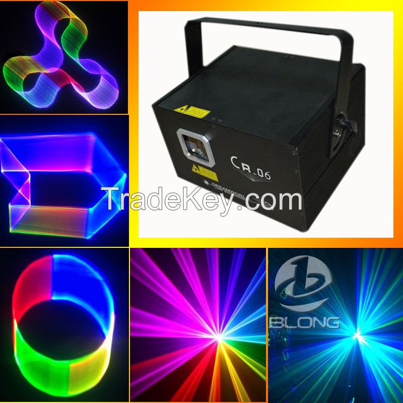 2016 Latest Design CR-06 RGB 1W Pro Stage Laser Lighting Power 3D 2D Animation Laser Laser Beams DJ Club Light Disco Lights