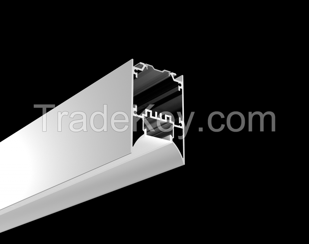 2 inches aluminum LED profile with regressed cover