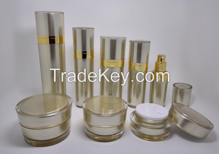 high quality elegant luxury crystal design acrylic jar and bottle for cosmetic packaging