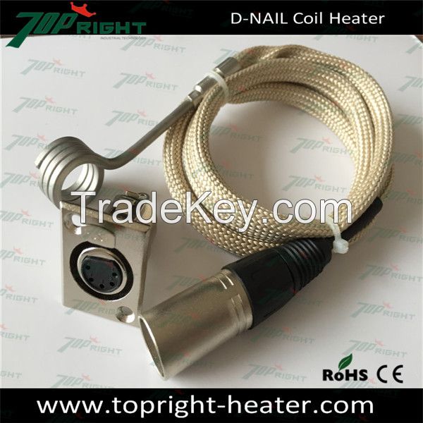 20mm Hot runner coil heater with 5 pin xlr mini male connector