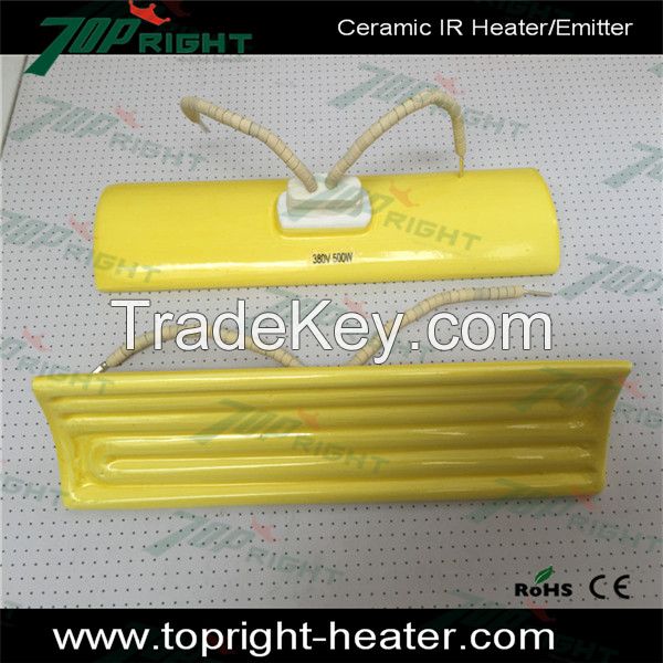 245x60mm 380v500w Ceramic infrared heater and Ceramic IR heater plate