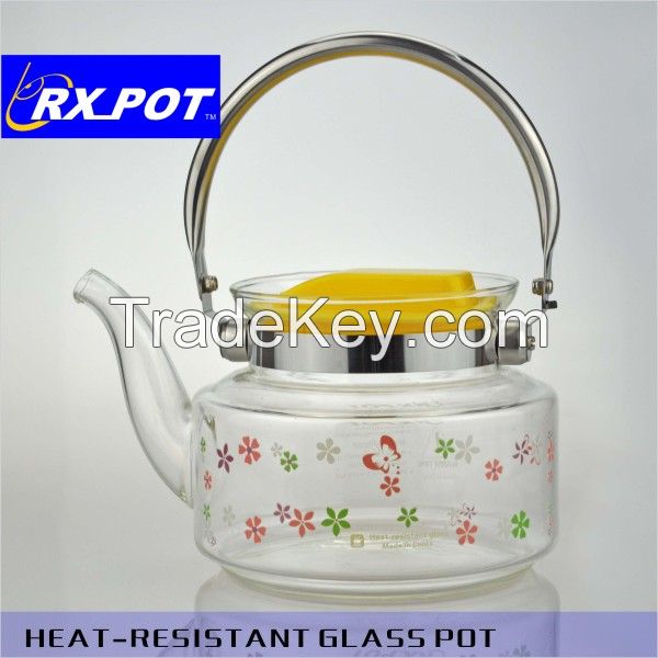 Eco-friendly Mouth Blown Borosilicate Glass Teapot