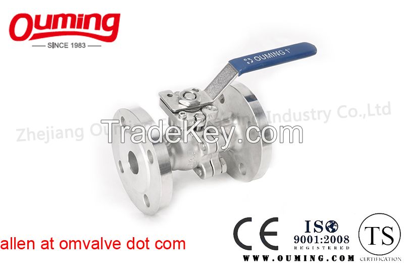 2pc Flange Ball Valve with High Mounting Pad