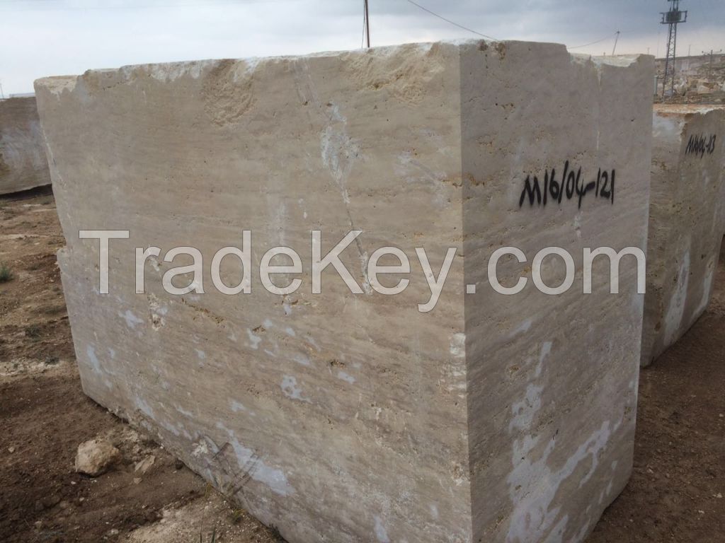 White Travertine Blocks 