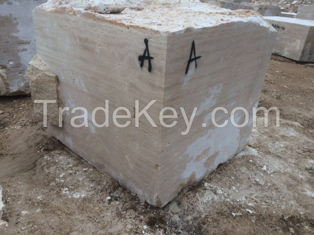 White Travertine Blocks 