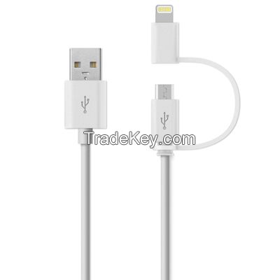 [Mfi Certified] 2-in-1 Lightning &amp; Micro USB Cable, Data Cable