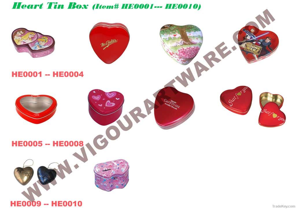 heart tin boxes