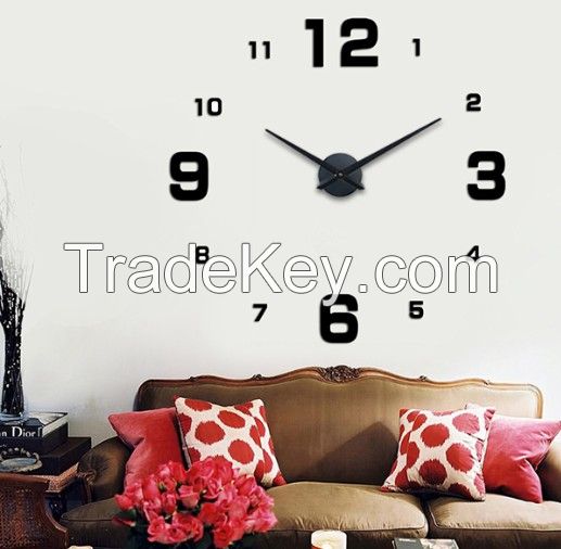 Diy clock Quartz Watch Acrylic Mirror 3d Stickers clock