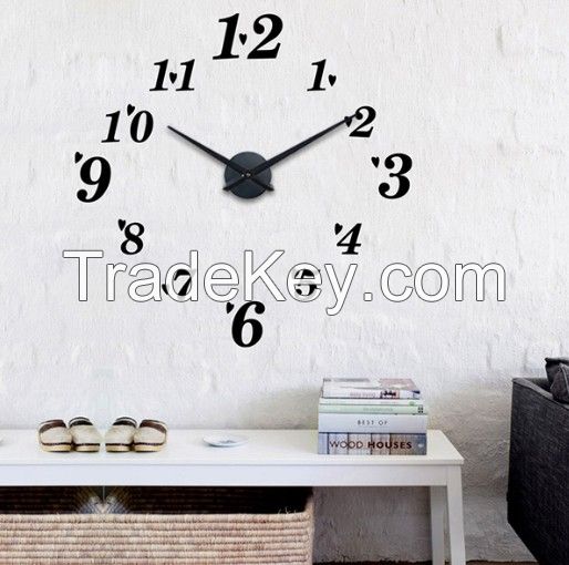 Large DIY Wall Clock Modern Design Watch Home Decor Clocks 3D wall clock