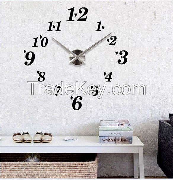 Large DIY Wall Clock Modern Design Watch Home Decor Clocks 3D wall clock