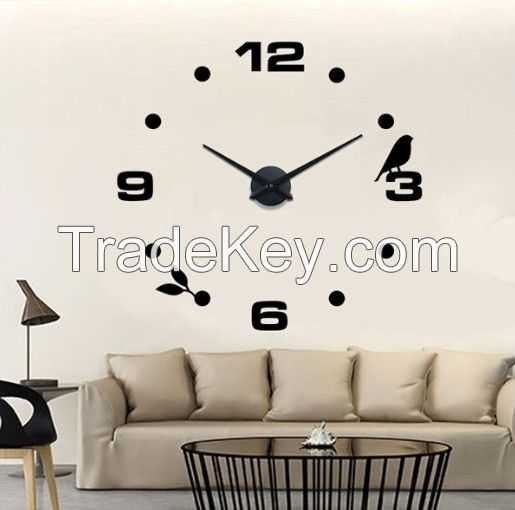 orginal brand big Size Luxury Modern 3d Frameless Large Wall Clock Style Watches Hours DIY Room Home Decoration Mirror Surface