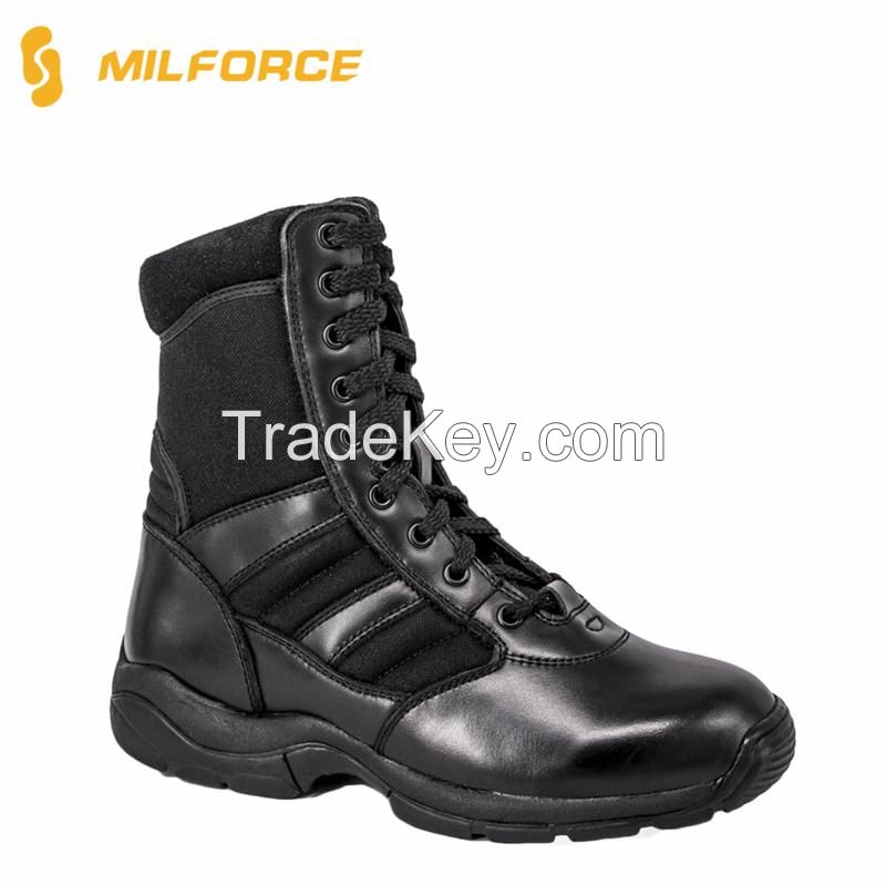 High Quality Black Genuine Leather Military Police Tactical Boot