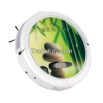 LED panel robot vacuum cleaner with two brushes and UV light