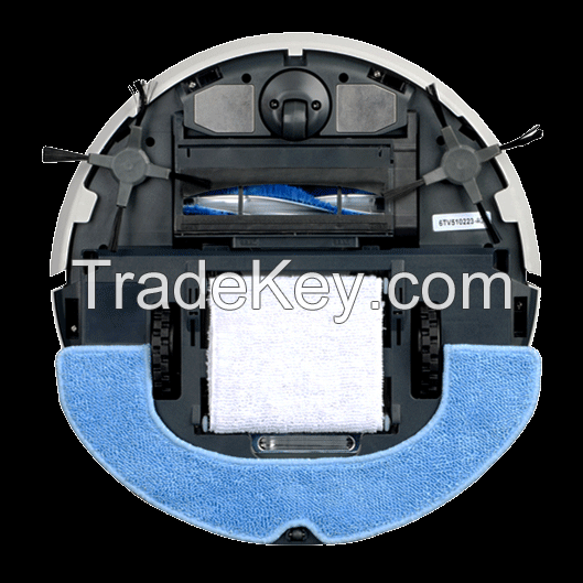 Slim robot vacuum cleaner with LED panel and remote control