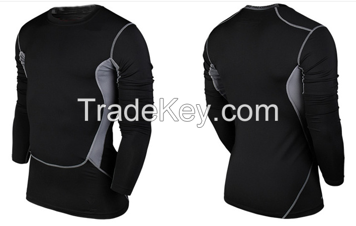 Men's Compression Under Base Layer Top Tight long sleeve sports T-shirt quick dry T