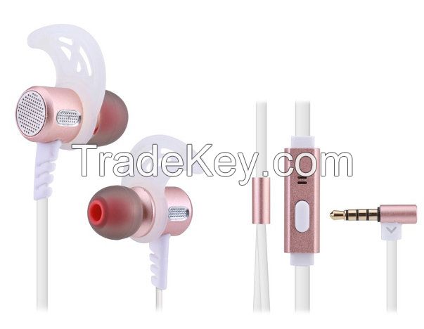 metal earphone E1268,metallic earbud, plastic earphone, line-control headset portable earphone