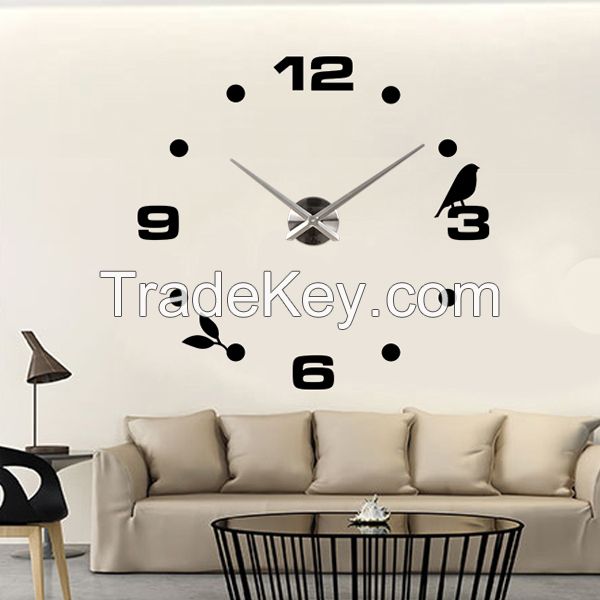 MAX3 Luxury DIY 3D Home Art Decoration Frameless Wall Clock