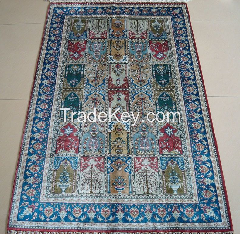 light color handmade silk rug prayer rug handmade tapestry