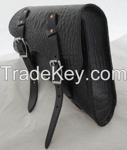 MOTORBIKE MOTORCYCLE GENUINE LEATHER SOLO SPORTSTER SWINGHRAM CHOPPER BAG