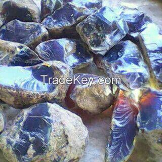 Blue Amber Stone - Rough - From Indonesia